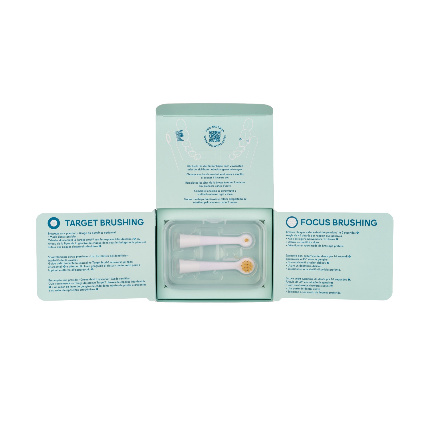 edel+white Bacterio Target&Focus Bürstenköpfe, 2 Stk (100193)