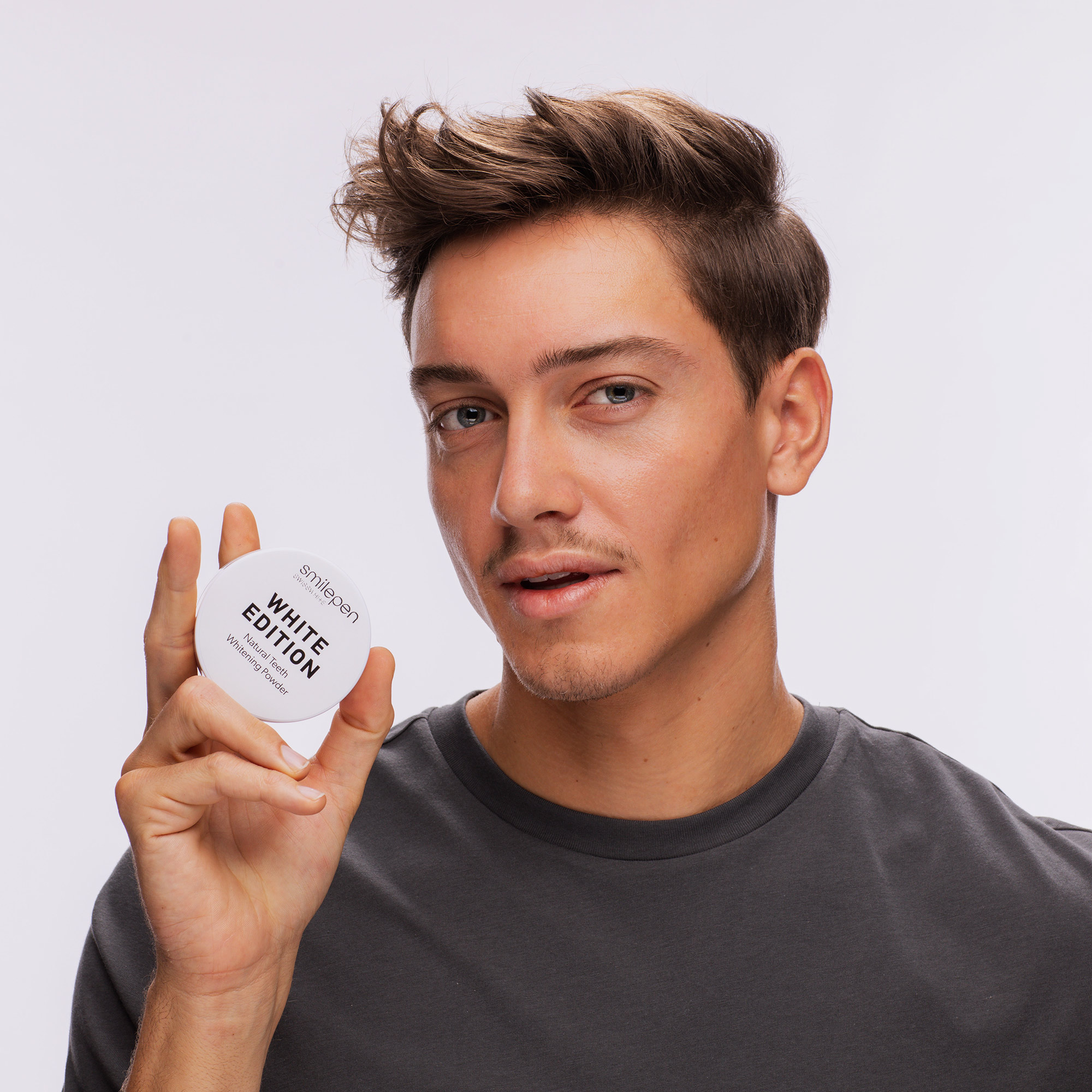smilepen white edition puder mit Mann