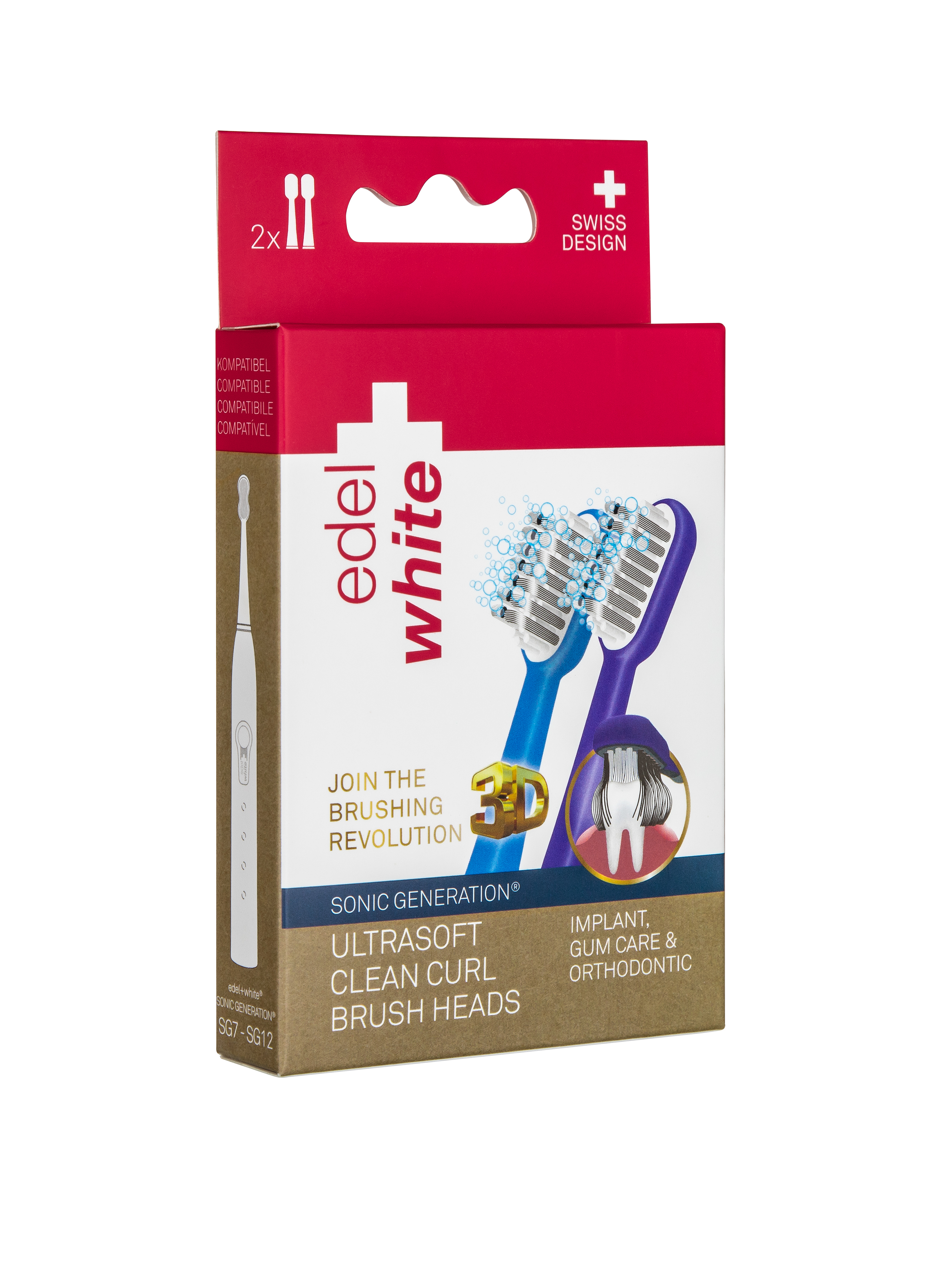 edel+white Clean Curl 3D Bürstenköpfe, 2 Stk (100185)