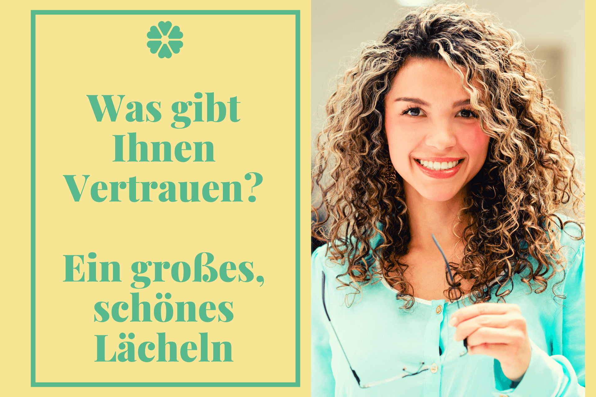 Frau mit weissem Lächeln