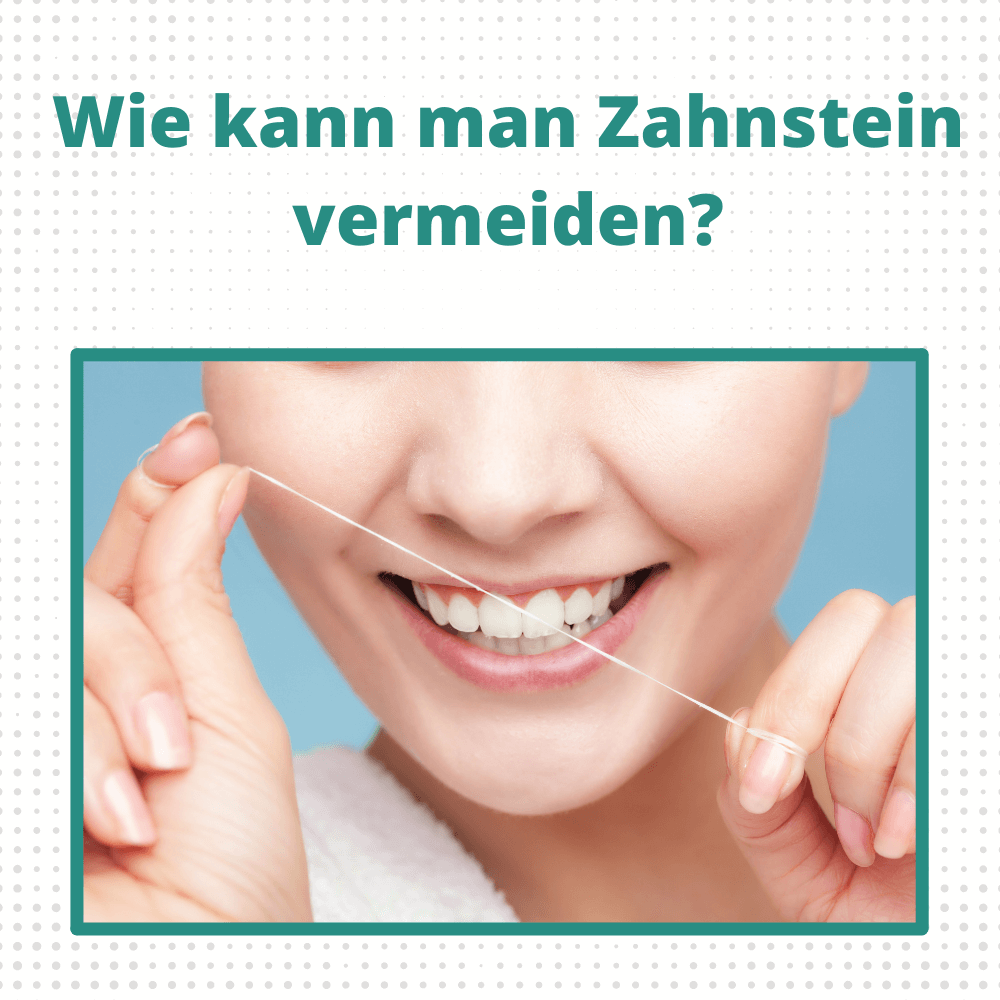 Frau entfernt Zahnstein