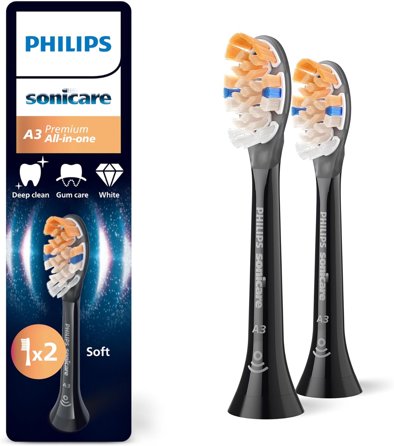 Philips Sonicare A3 Premium All-in-One Ersatzbürstenköpfe Schwarz