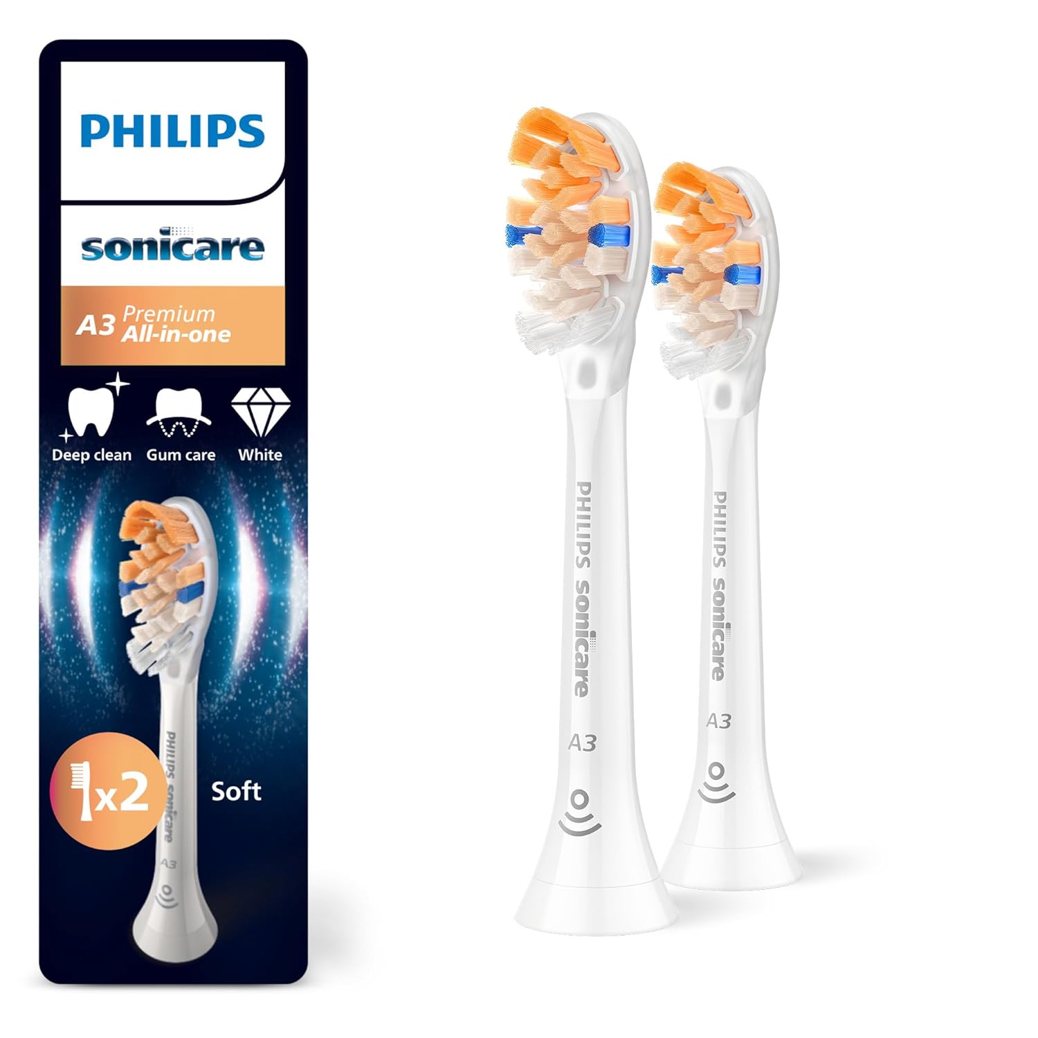 Philips Sonicare A3 Premium All-in-One Ersatzbürstenköpfe Weiss