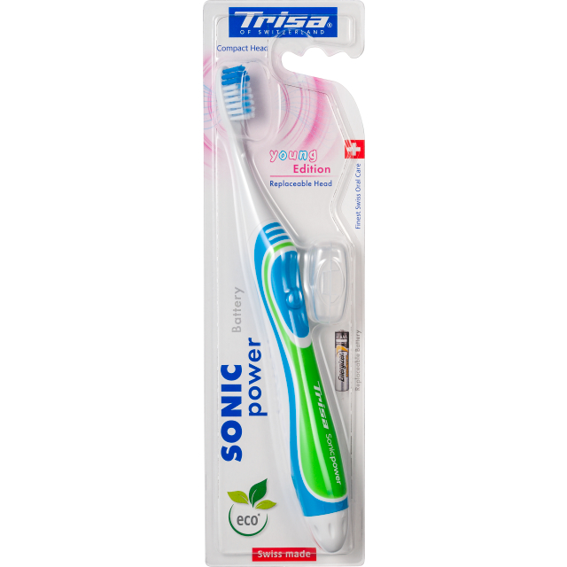 trisa sonicpower battery zahnburste young