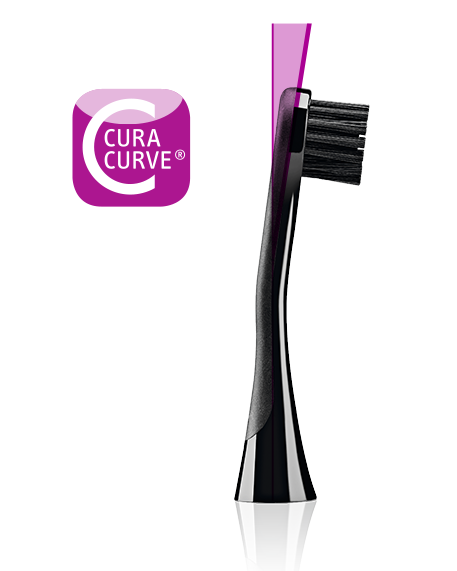 curaprox hydrosonic brush head carbon side curacurve